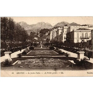 MENTON- Le Jardin Public- Menton, France Postcard